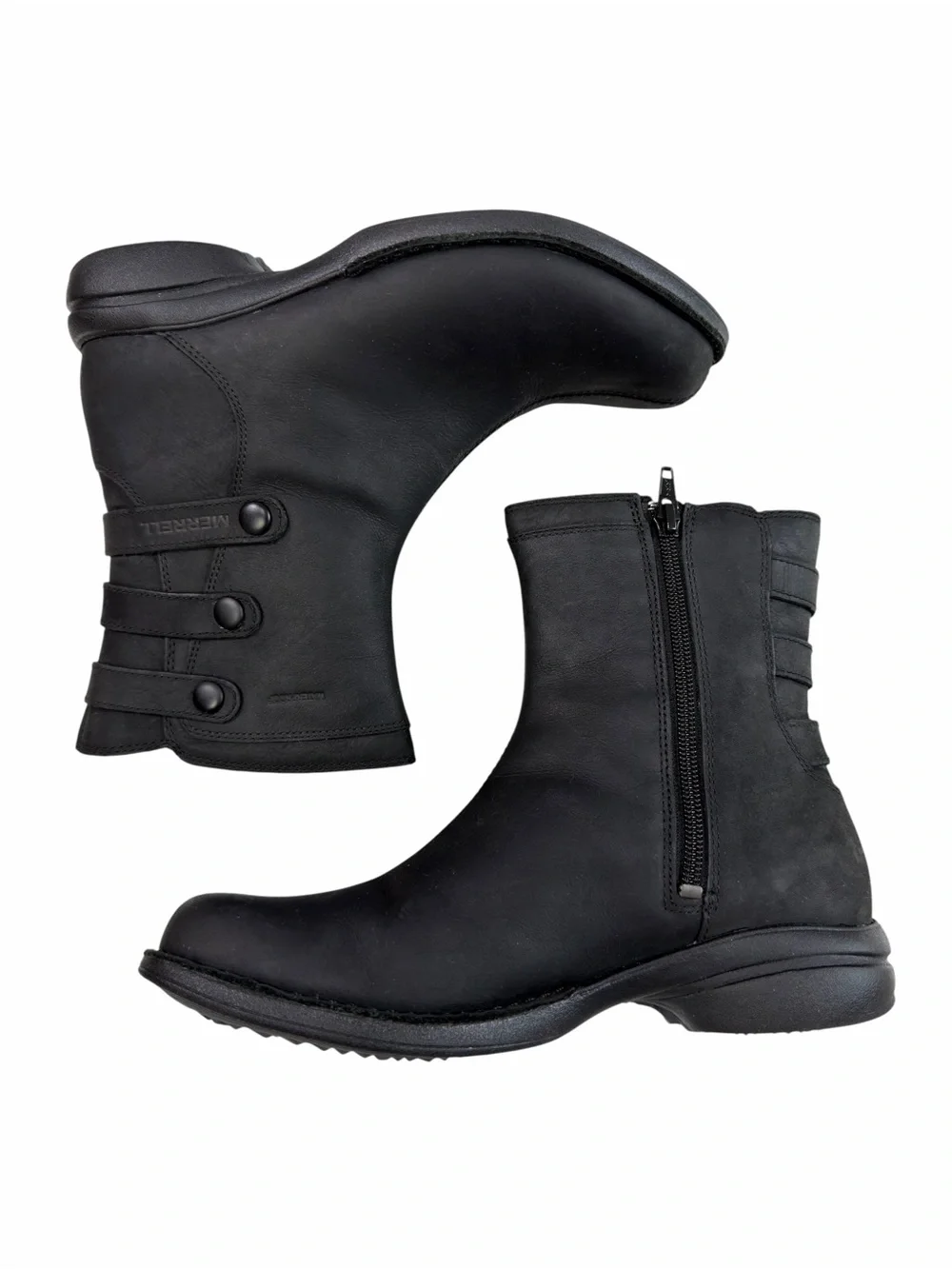 Merrell Captiva Launch Mid 2 Waterproof Boots Black Leather Women’s Size 6.5